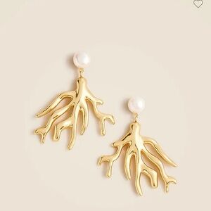 J. Crew Coral freshwater pearl stud earrings